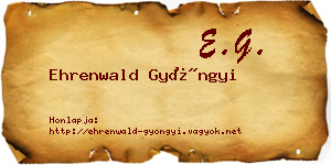 Ehrenwald Gyöngyi névjegykártya
